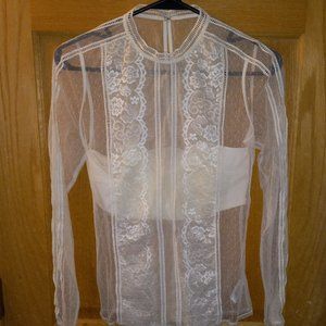 Express Ivory Lace blouse boho festival style